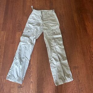 Bershka Gray Trousers Lightweight Straight Leg